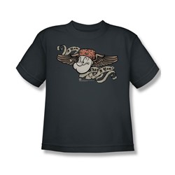 Popeye - I Am - Big Boys Charcoal S/S T-Shirt For Boys