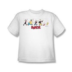 Popeye - The Usual Suspects - Big Boys White S/S T-Shirt For Boys