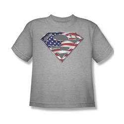 Superman - All American Shield - Big Boys Ath. Heather S/S T-Shirt For Boys