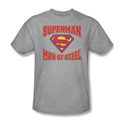 Superman - Man Of St-Shirtl Jersey - Adult Heather S/S T-Shirt -  For Men
