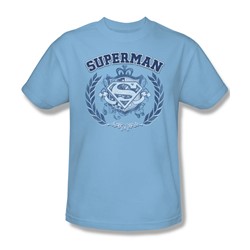 Superman - Collegiate Crest Adult T-Shirt In Light Blue