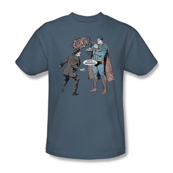 Superman - Gun Control - Adult Slate S/S T-Shirt For Men