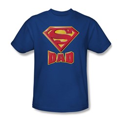 Superman - Dad'S Super - Adult Royal S/S T-Shirt For Men