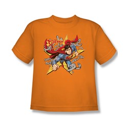 Superman - Stars And Chains - Big Boys Orange S/S T-Shirt For Boys