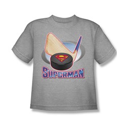 Superman - Hockey Stick - Big Boys Heather S/S T-Shirt For Boys