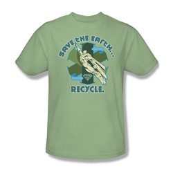 Superman - Recycle - Adult Wasabi S/S T-Shirt For Men