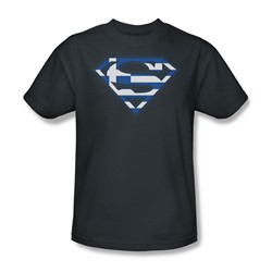 Superman - Greek Shield - Adult Navy S/S T-Shirt For Men
