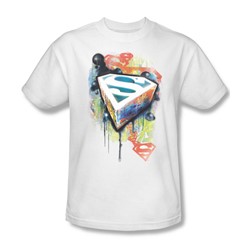 Superman - Urban Shields - Adult White S/S T-Shirt For Men