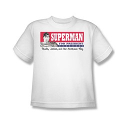 Superman - Superman For President - White S/S Big Boys T-Shirt For Boys