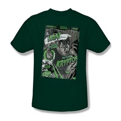 Superman - The Man From Krypton - Hunter Green S/S Adult T-Shirt For Boys