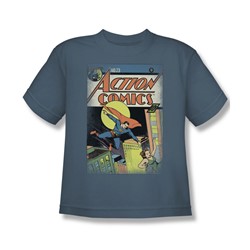 Superman - Vintage Heroes/Slate S/S Big Boys T-Shirt For Boys