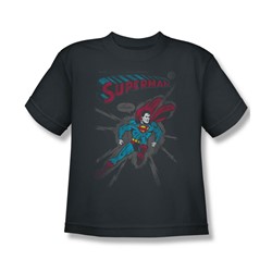 Superman - It Tickles - Big Boys Charcoal S/S T-Shirt For Boys