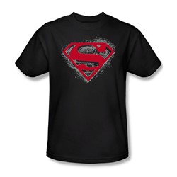 Superman - Hardcore Noir Shield - Black S/S Adult T-Shirt For Men