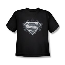 Superman - Biker Metal - Big Boys Black S/S T-Shirt For Boys