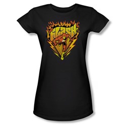 The Flash Blazing Speed Juniors S/S T-shirt in Black by DC Comics