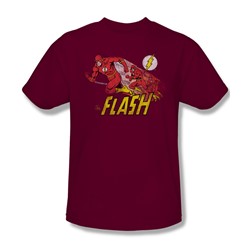The Flash Crimson Comet Adult S/S T-shirt in Cardinal by DC Comics