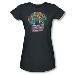 The Justice League Join The Justice League Juniors S/S T-shirt in Charcoal by DC Comics