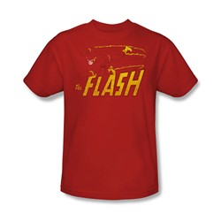 The Flash Speed Distressed Adult S/S T-shirt in Red by DC Comics