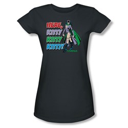 Catwoman Here Kitty Juniors S/S T-shirt in Charcoal by DC Comics