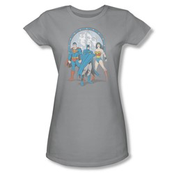Wonder Woman Trinity Juniors S/S T-shirt in Silver by DC Comics
