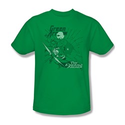 Green Arrow The Emerald Archer Adult S/S T-shirt in Kelly Green by DC Comics