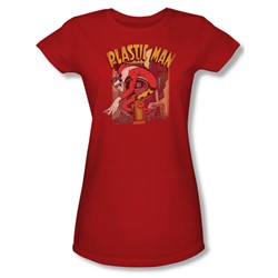 Plastic Man Street Juniors S/S T-shirt in Red by DC Comics