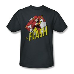 The Flash Run Flash Run Adult S/S T-shirt in Charcoal by DC Comics