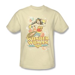 Wonder Woman Strength Adult S/S T-shirt in Cream by DC Comics