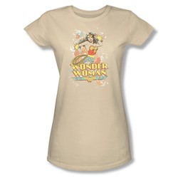 Wonder Woman Strength Juniors S/S T-shirt in Cream by DC Comics