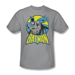 Batman Adult S/S T-shirt in Silver by DC Comics