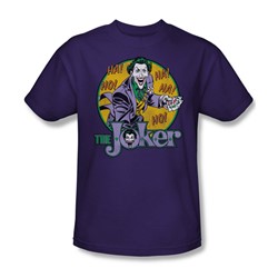 The Joker Adult S/S T-shirt in Purple by DC Comics