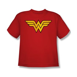Wonder Woman Logo Big Boys S/S T-shirt in Red by DC Comics