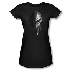 Battlestar Galactica - Cylon Head Juniors / Girls T-Shirt In Black