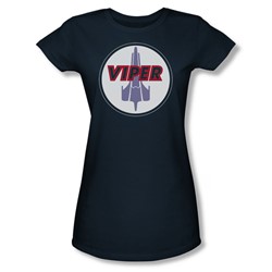 Battlestar Galactica - Viper Badge Juniors / Girls T-Shirt In Navy
