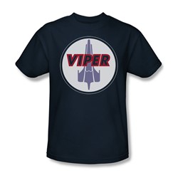 Battlestar Galactica - Viper Badge Adult T-Shirt In Navy