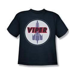 Battlestar Galactica - Viper Badge Big Boys T-Shirt In Navy