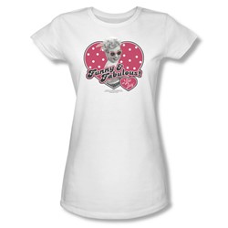 I Love Lucy - Funny & Fabulous Juniors / Girls T-Shirt In White