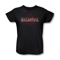 Battlestar Galactica - Logo With Phoenix Womens T-Shirt In Black