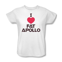 Battlestar Galactica - I Heart Fat Apollo Womens T-Shirt In White