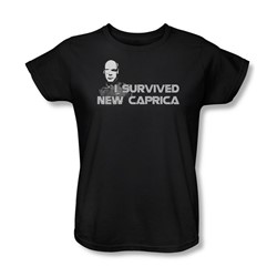 Battlestar Galactica - I Survived New Caprica Womens T-Shirt In Black