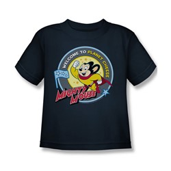 Cbs - Mighty Mouse / Planet Cheese Little Boys T-Shirt In Navy