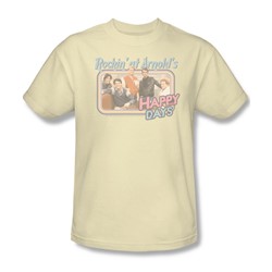 Cbs - Happy Days / Rockin' At Arnold's Adult T-Shirt In Cream