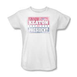 Cbs - Family Ties / Alex For President Womens T-Shirt In White