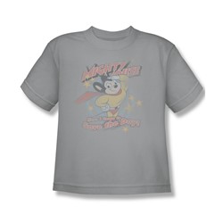 Cbs - Mighty Mouse / At Your Service Big Boys T-Shirt In Silver