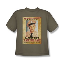 Cbs - Andy Griffith / I Am The Law Big Boys T-Shirt In Safari Green
