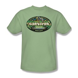 Cbs - Survivor / Gabon Logo Adult T-Shirt In Light Olive