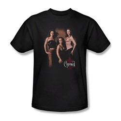 Cbs - Charmed / Three Hot Witches Adult T-Shirt In Black