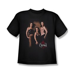 Cbs - Charmed / Three Hot Witches Big Boys T-Shirt In Black