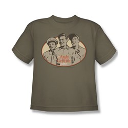 Cbs - Andy Griffith / 3 Funny Guys Big Boys T-Shirt In Safari Green