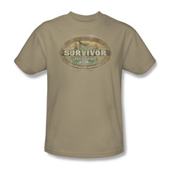 Cbs - Survivor / Tocantins Distressed Adult T-Shirt In Sand